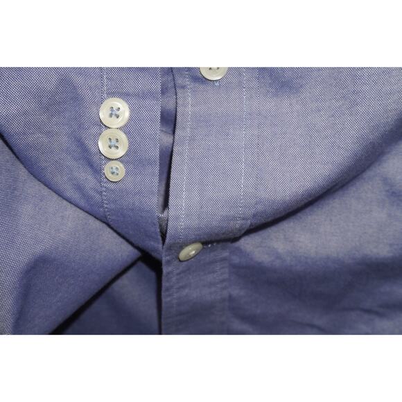 Duluth Trading Co Short Sleeve Button Down Shirt Blue Chambray 2XLT Cotton - Picture 5 of 5